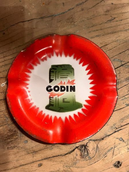 Cendrier vintage en fonte émaillée Poêle Godin