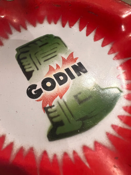 Cendrier vintage en fonte émaillée Poêle Godin
