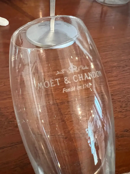 Duo de flûtes à champagne sur socle Moët et Chandon par Philippe Di Méo - Reso Design