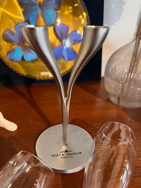 Duo de flûtes à champagne sur socle Moët et Chandon par Philippe Di Méo - Reso Design