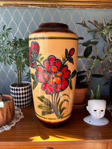 Grand vase vintage en céramique Scheurich Keramik 517-45 - West Germany - Années 70