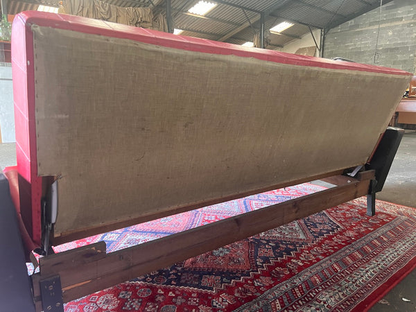 Canapé convertible vintage Daybed des années 60 en skaï rouge et noir