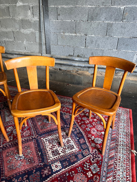 Lot de 4 chaises de bistrot vintages Luterma