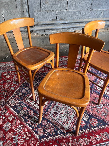 Lot de 4 chaises de bistrot vintages Luterma