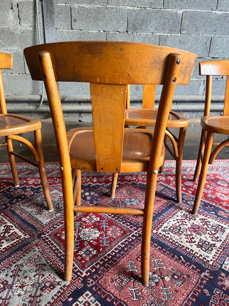 Lot de 4 chaises de bistrot vintages Luterma