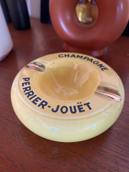 Cendrier vintage Champagne Perrier-Jouët en faïence