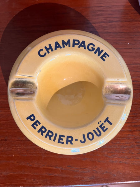 Cendrier vintage Champagne Perrier-Jouët en faïence