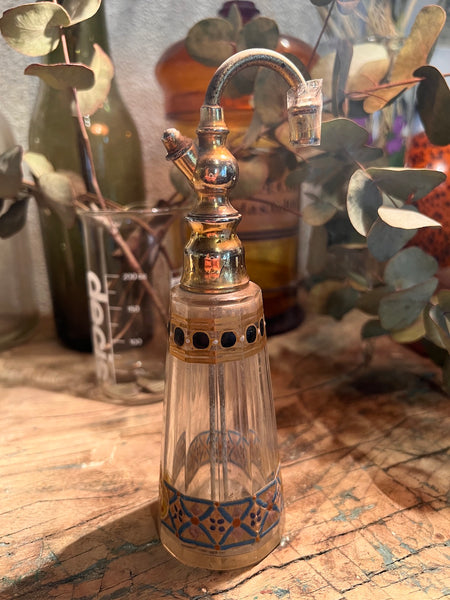 Vaporisateur / atomiseur à parfum vintage en cristal peint à la main "Lam" incomplet