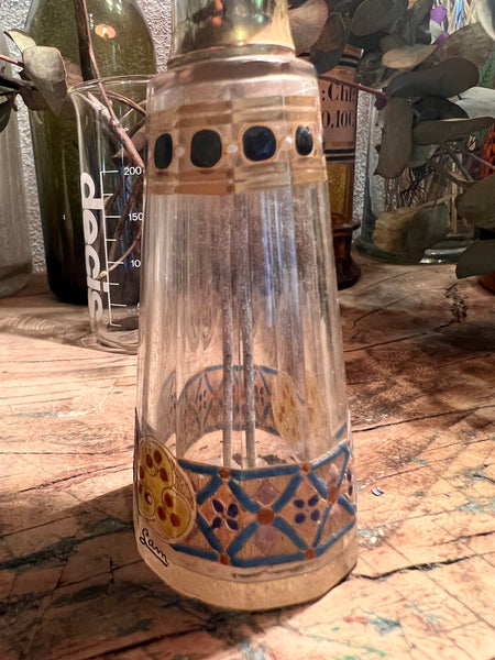 Vaporisateur / atomiseur à parfum vintage en cristal peint à la main "Lam" incomplet
