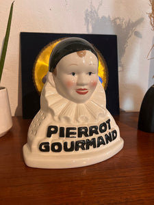 Buste Pierrot Gourmand en faïence 24 sucettes