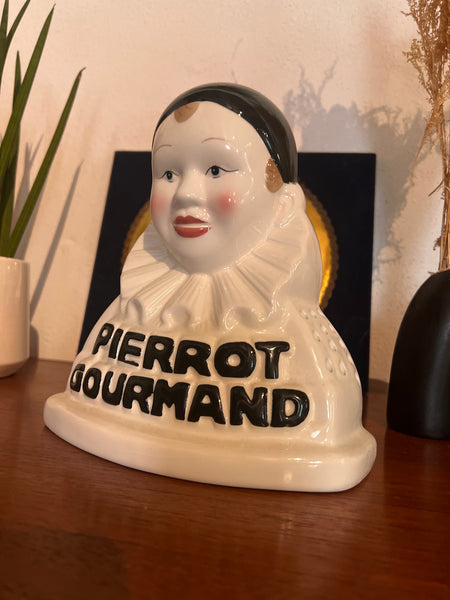 Buste Pierrot Gourmand en faïence 24 sucettes