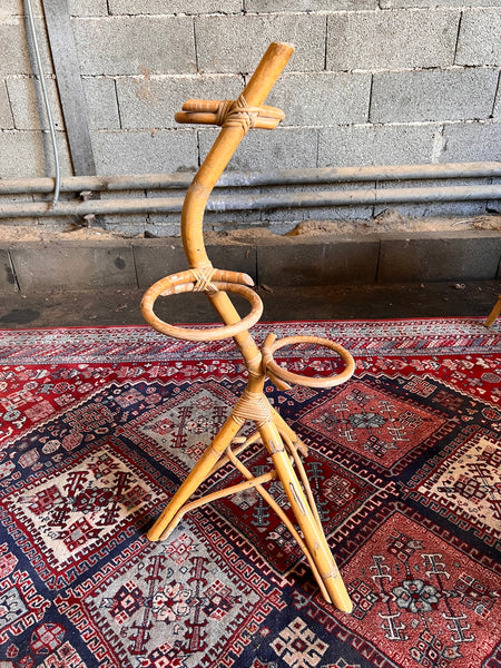 Porte plantes / pots de fleurs en rotin vintage