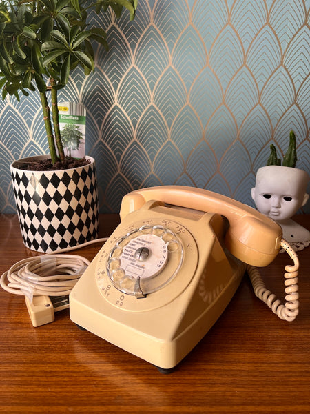 Téléphone à cadran vintage Socotel S63 Ivoire - Années 80