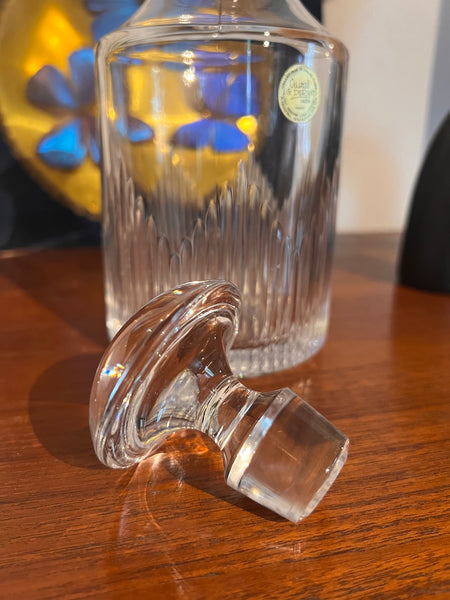 Carafe à whisky vintage en cristal taillé J. G. Durand
