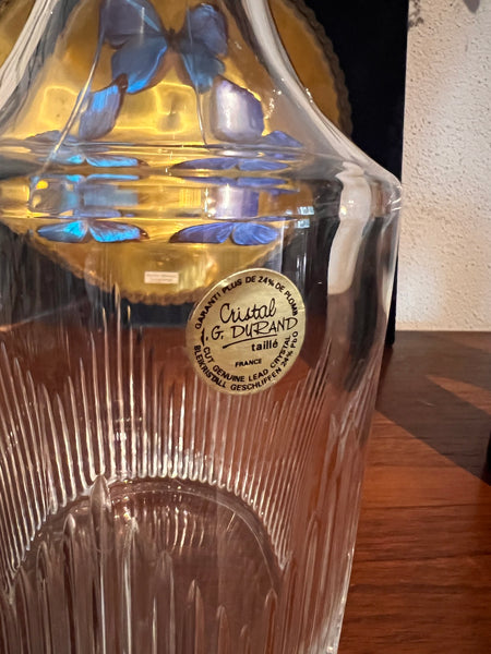 Carafe à whisky vintage en cristal taillé J. G. Durand