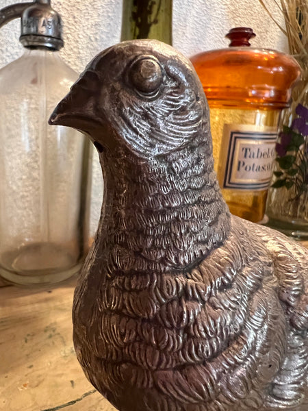 Statuette vintage de perdrix en bronze - Années 50