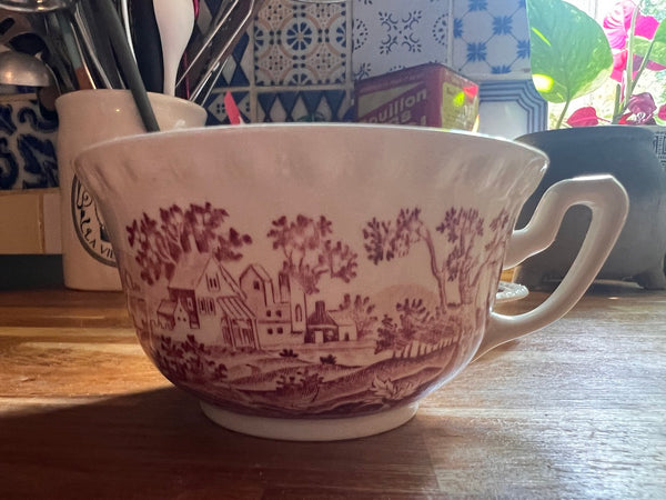Ensemble tasse à thé et sous-tasse vintages en faïence Villeroy & Boch Rusticana style Terre de fer