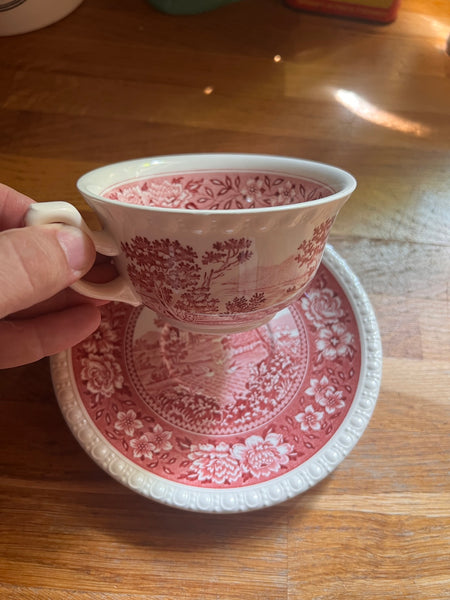 Ensemble tasse à thé et sous-tasse vintages en faïence Villeroy & Boch Rusticana style Terre de fer