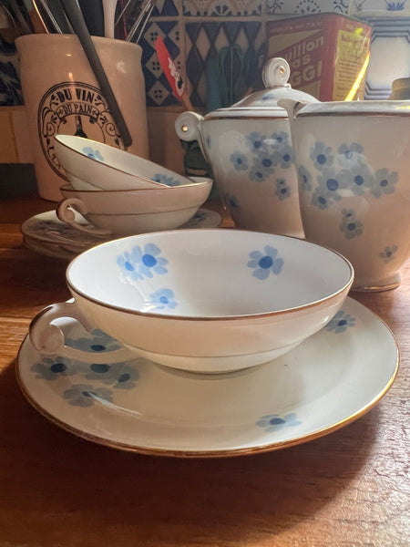 Service à thé / café vintage en porcelaine G. Boyer - Limoges France - Années 60
