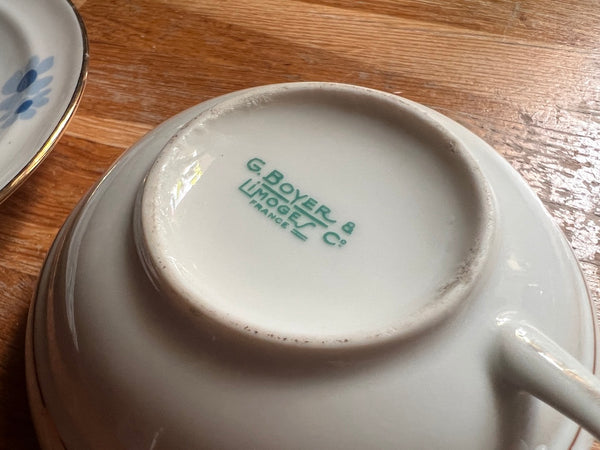 Service à thé / café vintage en porcelaine G. Boyer - Limoges France - Années 60