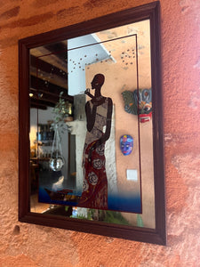 Miroir publicitaire vintage Vogue style Art Déco