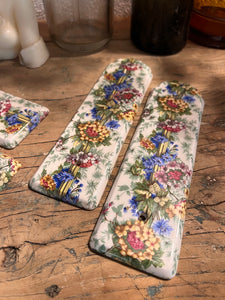 2 plaques de propreté de porte vintages en porcelaine de Paris - France - Années 60