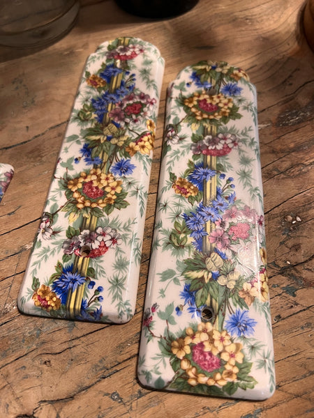 2 plaques de propreté de porte vintages en porcelaine de Paris - France - Années 60