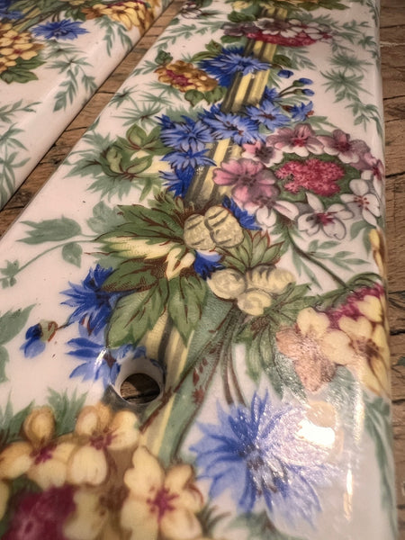 2 plaques de propreté de porte vintages en porcelaine de Paris - France - Années 60