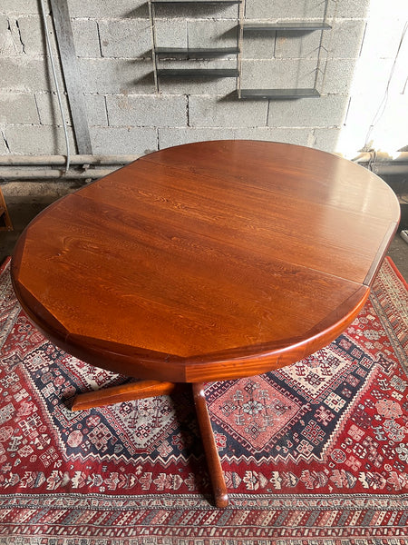 Table scandinave vintage ronde Baumann extensible à pied étoile - Années 70