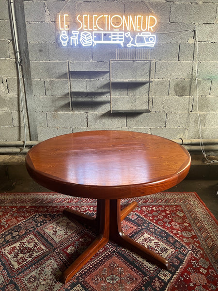 Table scandinave vintage ronde Baumann extensible à pied étoile - Années 70