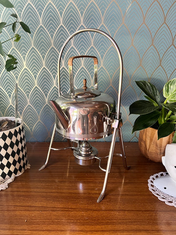 Rare bouilloire à thé / Samovar vintage en métal argenté et Inox WMF - Allemagne - Années 50/60