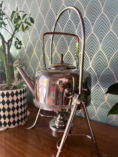 Rare bouilloire à thé / Samovar vintage en métal argenté et Inox WMF - Allemagne - Années 50/60