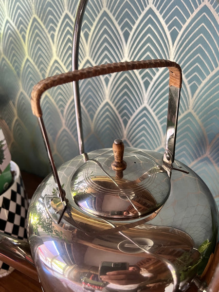 Rare bouilloire à thé / Samovar vintage en métal argenté et Inox WMF - Allemagne - Années 50/60