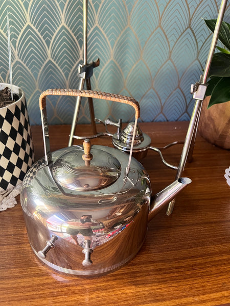 Rare bouilloire à thé / Samovar vintage en métal argenté et Inox WMF - Allemagne - Années 50/60