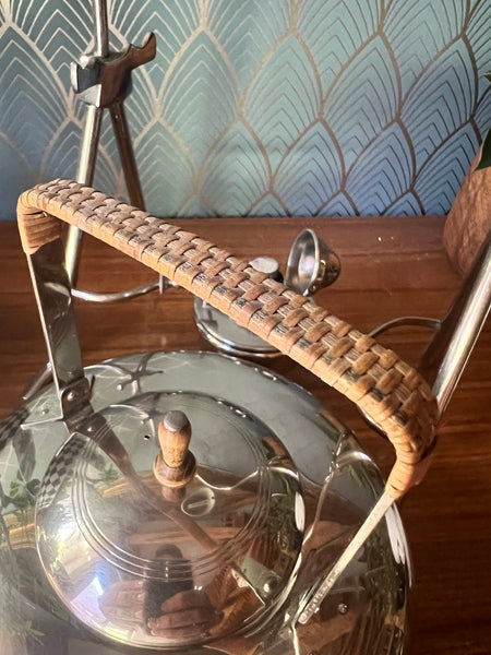 Rare bouilloire à thé / Samovar vintage en métal argenté et Inox WMF - Allemagne - Années 50/60