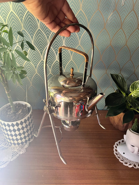 Rare bouilloire à thé / Samovar vintage en métal argenté et Inox WMF - Allemagne - Années 50/60