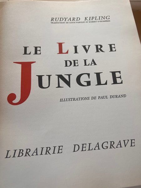 Le livre de la jungle de Rudyard Kipling - Librairie Delagrave - 1957