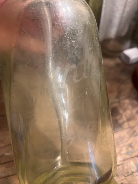 Siphon à eau de Seltz Café Dacier en ouraline jaune - Années 30/40