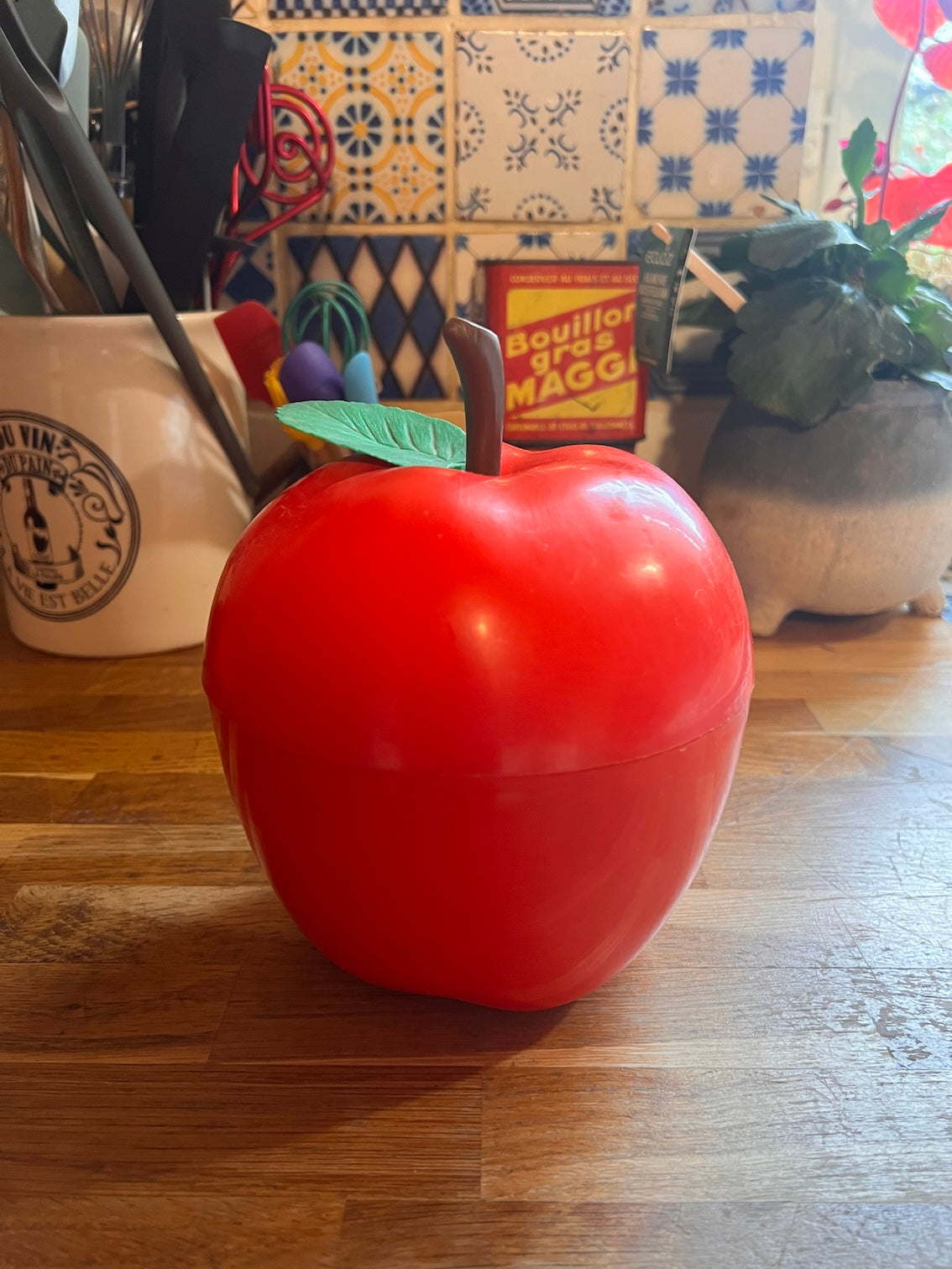 Seau à glaçon pomme rouge vintage - Années 70