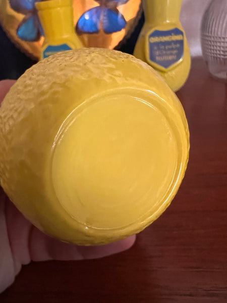 Porte-pailles de bistrot vintage en opaline jaune - Années 60/70