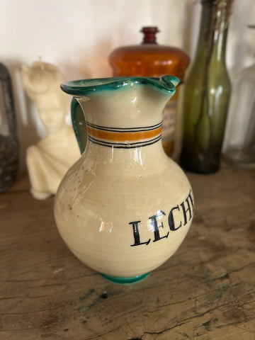 Pichet / cruche vintage Leche en céramique émaillée de Toledo - Espagne