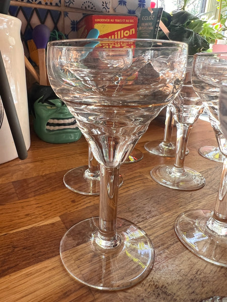 12 verres de bistrot vintages en verre soufflé - Années 30