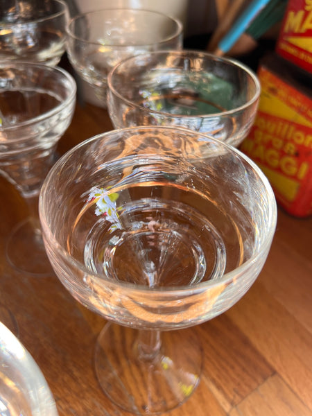 12 verres de bistrot vintages en verre soufflé - Années 30