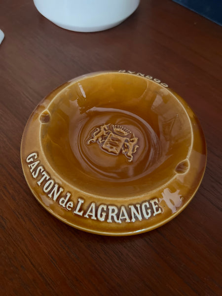 Cendrier publicitaire vintage Cognac Gaton de Lagrange en céramique - Procéram Aubagne