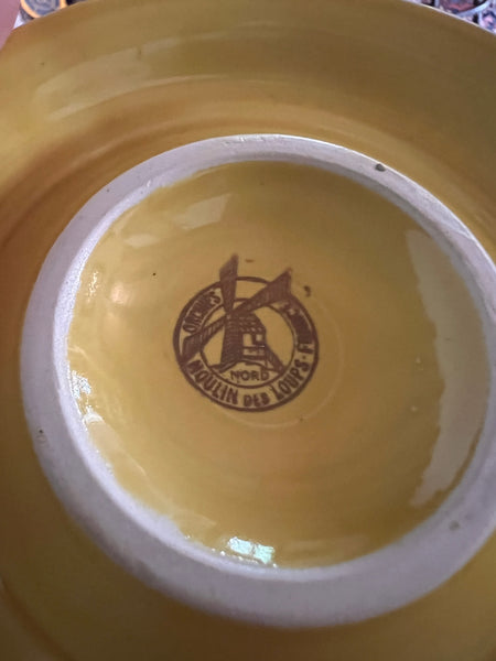 Cendrier publicitaire vintage Suze en céramique jaune - Moulin des Loups Orchies France