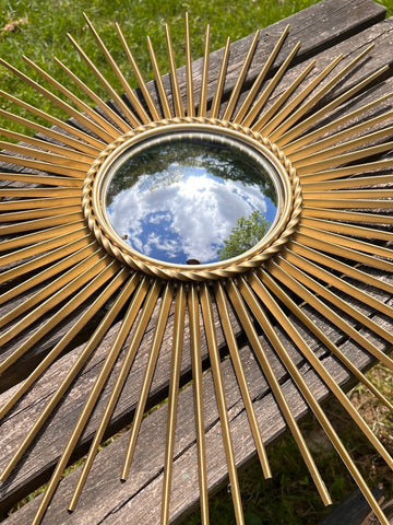Miroir soleil vintage Chaty Vallauris 70cm dit Oeil de sorcière - Années 50/60