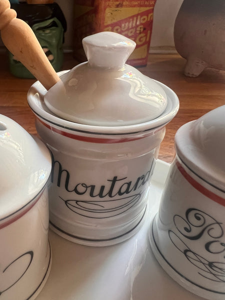 Service à condiments vintage en Porcelaine d'Auteuil  - Made in France