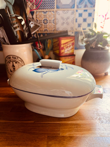 Terrine en porcelaine vintage Ch. Field Haviland Limoges Shangaï bleu orient - Années 70