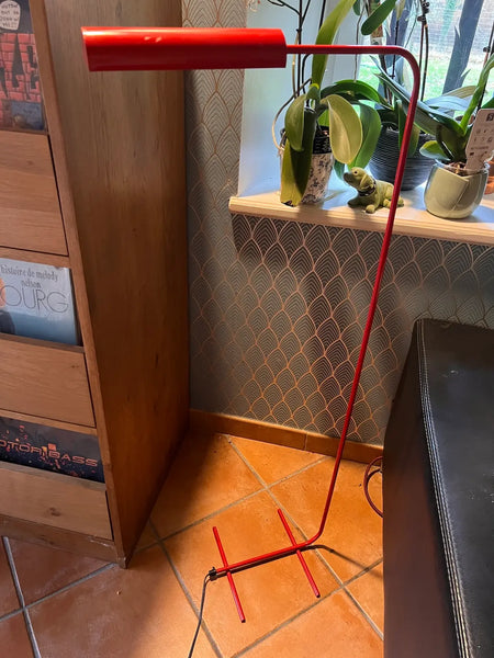 Lampadaire / liseuse vintage Kema Keur rouge - Années 70/80