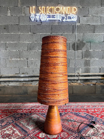 Lampe de sol des potier d'Accolay en céramique et résine - 90cm - Circa 1960